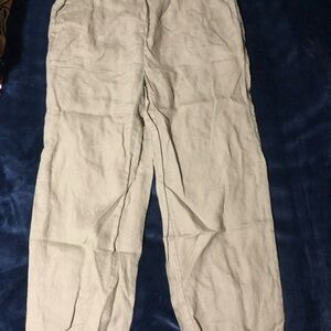 Quince Women's Green Linen Chinos